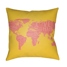 Livabliss Jetset Dusty Coral Rose Yellow Accent Pillow Cover - 20x20