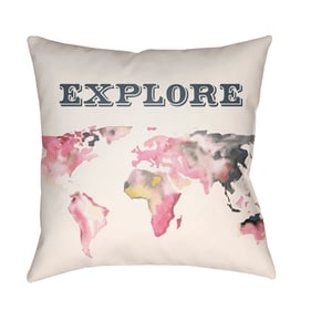 Livabliss Jetset Pink Yellow Ivory Light Pink Navy Accent Pillow Cover - 18...