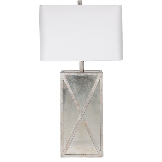 Livabliss Jaxon White Metallic Silver Accent Table Lamp JXLP-001