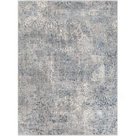 Livabliss Katmandu Navy Denim Charcoal Gray Ivory Machine Woven Rug - 114x7...