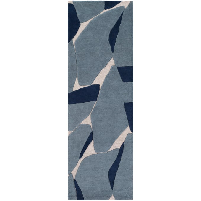 Livabliss Kennedy Blue Navy Light Slate Handmade Rug - 96x30 KDY3017-268