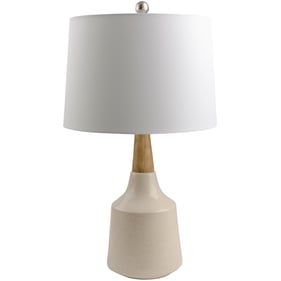 Livabliss Kent Beige White Metallic Brass Accent Table Lamp