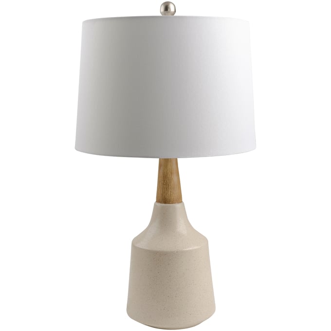 Livabliss Kent Beige White Metallic Brass Accent Table Lamp KTLP-014