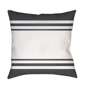 Livabliss Lake Stripes Off White Steel Grey Light Silver Accent Pillow Cove...