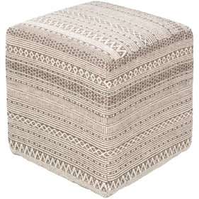 Livabliss Leif Charcoal Ivory Pouf