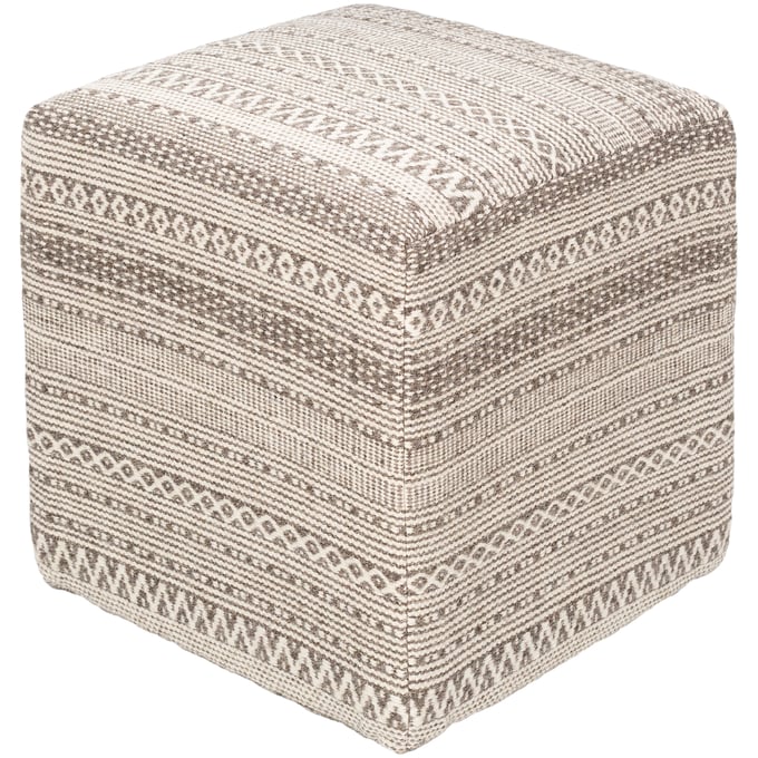 Livabliss Leif Charcoal Ivory Pouf LFPF001-161618