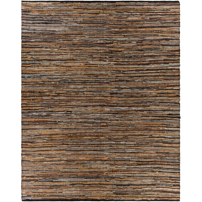 Livabliss Log Cabin Dark Brown Medium Gray Tan Handmade Rug - 120x96 LGC1000-810