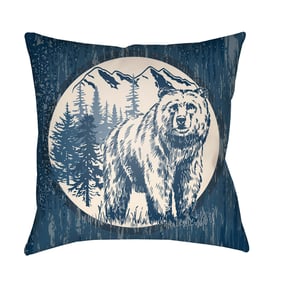 Livabliss Lodge Cabin Beige Navy Accent Pillow Cover - 16x16