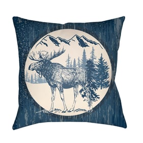 Livabliss Lodge Cabin Navy Beige Pillow Cover - 16x16