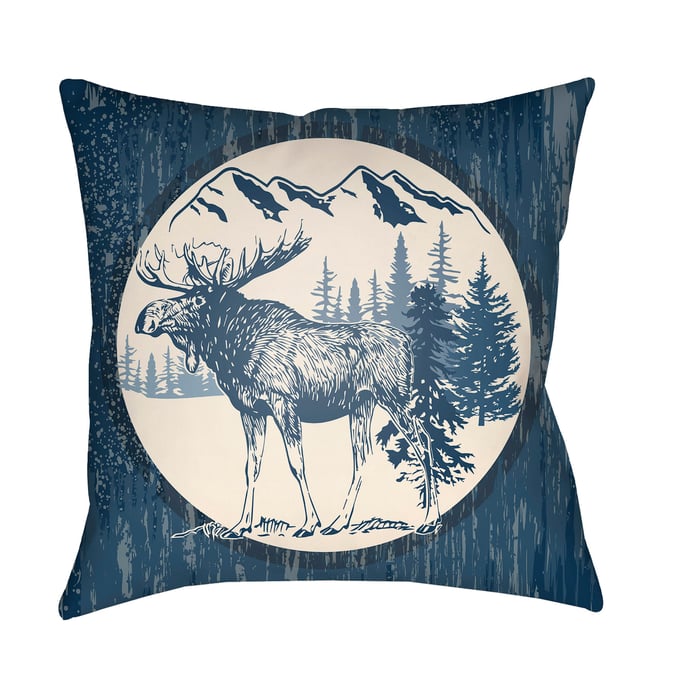 Livabliss Lodge Cabin Navy Beige Pillow Cover - 16x16 LGCB2025-1616