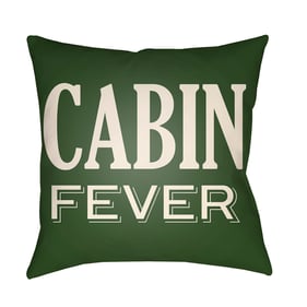 Livabliss Lodge Cabin Dark Green Beige Polyester Accent Pillow Cover - 18x1...