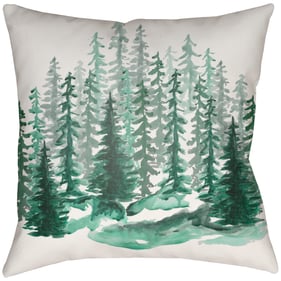 Livabliss Lodge Cabin Dark Green Beige Accent Pillow Cover - 20x20