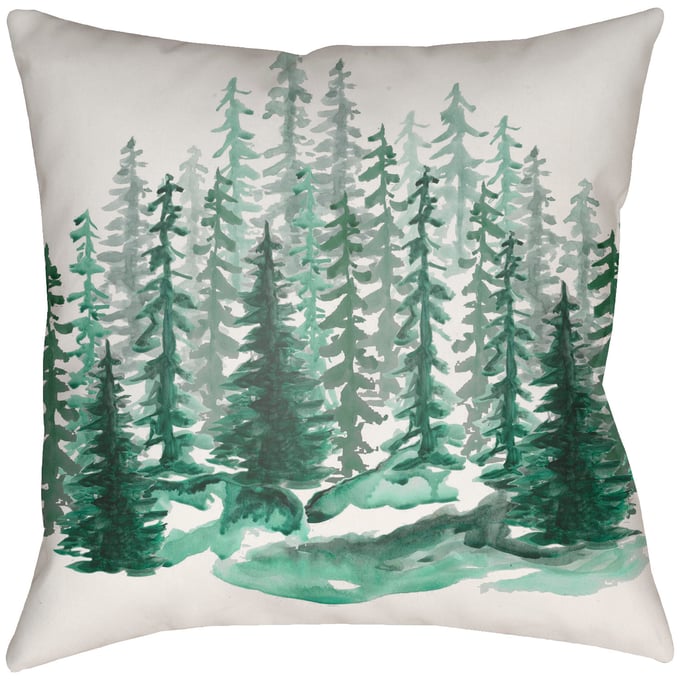 Livabliss Lodge Cabin Dark Green Beige Accent Pillow Cover - 20x20 LGCB2080-2020