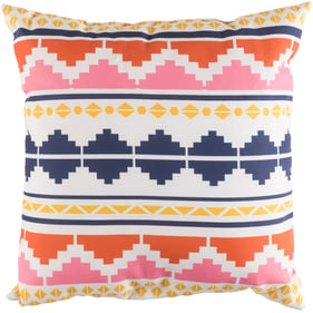 Livabliss Littles Ivory Dark Blue Yellow Burnt Orange Pink Accent Pillow Co...