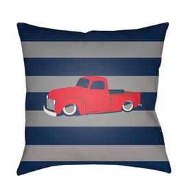 Livabliss Littles Dark Blue Red Gray White Accent Pillow Cover - 18x18