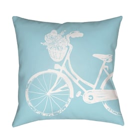 Livabliss Bicycle Slate Off White Light Metallic Silver Pewter Accent Pillo...