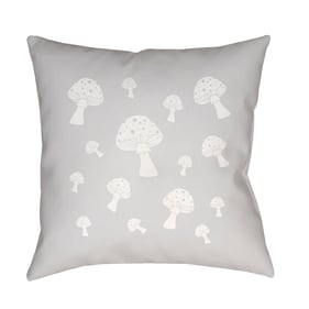 Livabliss Mushrooms Off White Grey Pale Slate Light Metallic Silver Accent ...