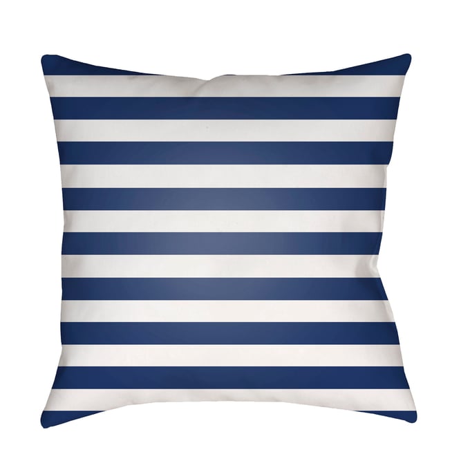 Livabliss Prepster Stripe Light Silver Marine Blue Accent Pillow Cover - 20x20 LIL055-2020