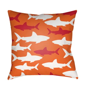 Livabliss Sharks Light Silver Copper Terracotta Clay Garnet Accent Pillow C...