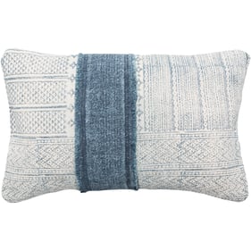 Livabliss Lola Cream Navy Pale Blue Down Lumber Pillow - 14x22