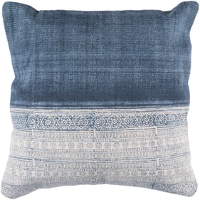 Livabliss Lola Pale Blue Cream Navy Down Accent Pillow - 20x20