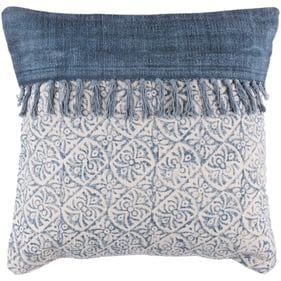 Livabliss Lola Pale Blue Navy Cream Poly Accent Pillow - 20x20