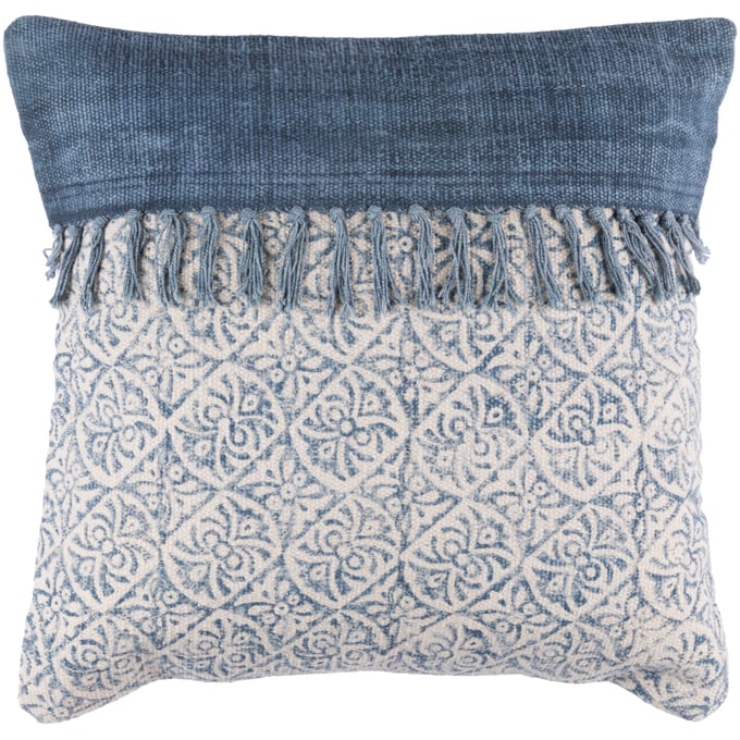 Livabliss Lola Pale Blue Navy Cream Poly Accent Pillow - 20x20 LL005-2020P