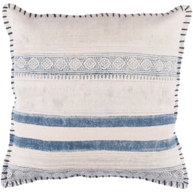 Livabliss Lola Navy Cream Pale Blue Poly Accent Pillow - 20x20