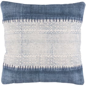 Livabliss Lola Cream Pale Blue Navy Down Accent Pillow - 20x20