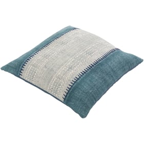 Livabliss Lola Pale Blue Cream Navy Floor Pillow Cover - 30x30