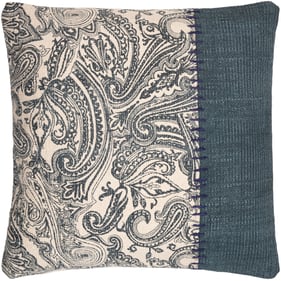 Livabliss Lola Navy Pale Blue Cream Down Accent Pillow - 20x20