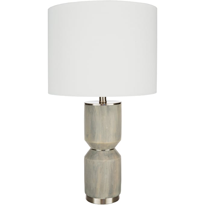 Livabliss Wells White Medium Gray Accent Table Lamp LLS-002