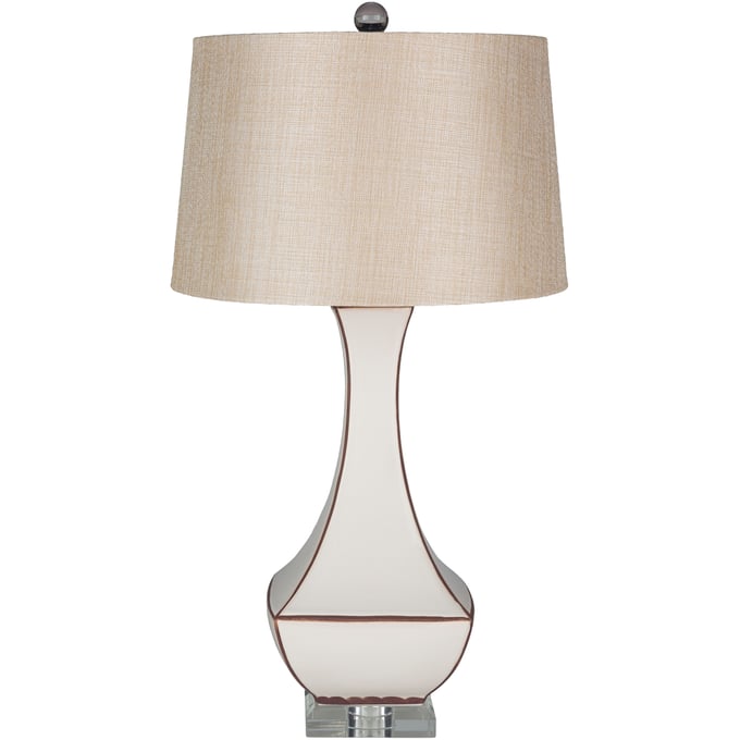 Livabliss Belhaven Ivory Khaki White Table Lamp LMP1071-TBL