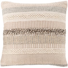 Livabliss Lorens Slate Ivory Light Gray Medium Brown Beige Accent Pillow Co...