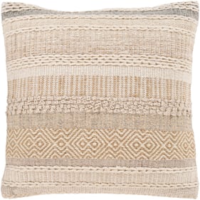 Livabliss Lorens Tan Ivory Slate Beige Light Gray Poly Accent Pillow - 20x2...