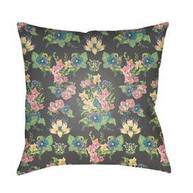 Livabliss Lolita Pink Denim Lime Accent Pillow Cover - 18x18