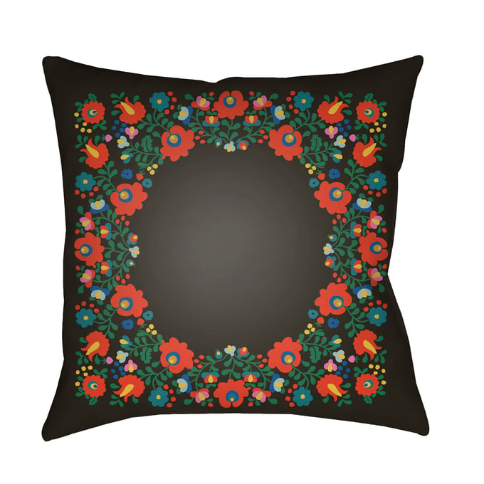 Livabliss Lolita Bright Red Blue Teal Black Accent Pillow Cover - 18x18 LOTA1306-1818