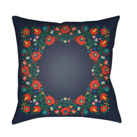 Livabliss Lolita Bright Red Blue Teal Navy Accent Pillow Cover - 18x18