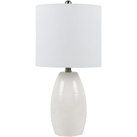 Livabliss Liara White Metallic Nickel Accent Table Lamp