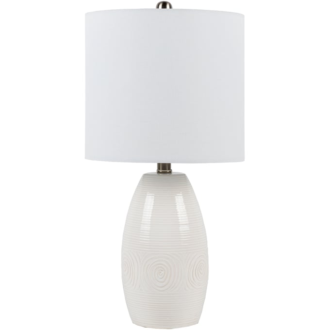 Livabliss Liara White Metallic Nickel Accent Table Lamp LRA-001