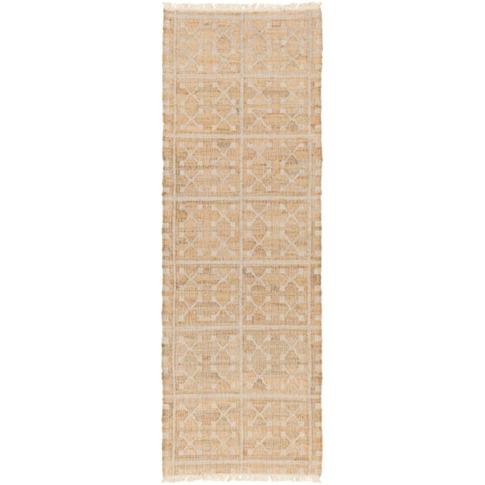 Livabliss Laural Tan Light Gray Cream Handmade Rug - 96x30 LRL6016-268