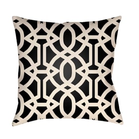 Livabliss Litchfield Jet Black Pearl Ivory Accent Pillow Cover - 18x18