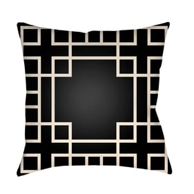 Livabliss Litchfield Jet Black Light Grey Onyx Accent Pillow Cover - 18x18