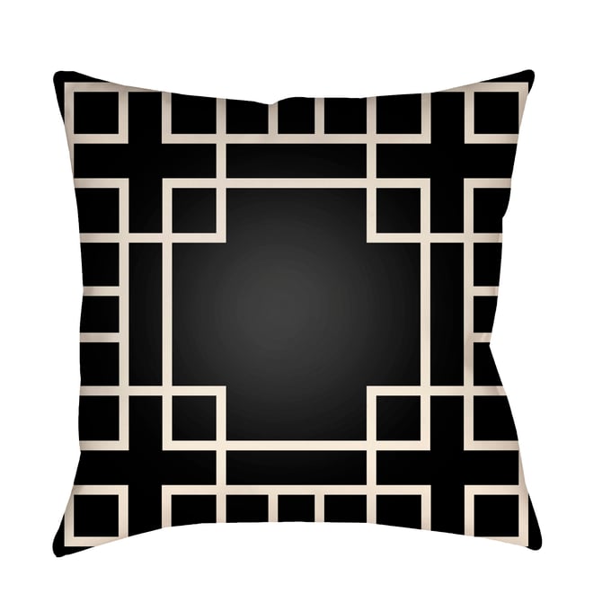 Livabliss Litchfield Jet Black Light Grey Onyx Accent Pillow Cover - 18x18 LTCH1125-1818