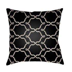 Livabliss Litchfield Jet Black Onyx Light Grey Accent Pillow Cover - 22x22