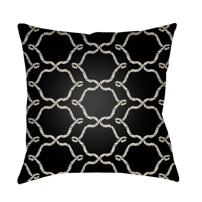 Livabliss Litchfield Jet Black Onyx Light Grey Accent Pillow Cover - 22x22 LTCH1343-2222