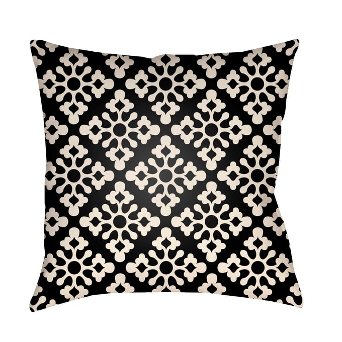 Livabliss Litchfield Light Grey Jet Black Onyx Accent Pillow Cover - 16x16 LTCH1368-1616