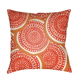 Livabliss Litchfield Red White Burnt Orange Floor Pillow Cover - 26x26