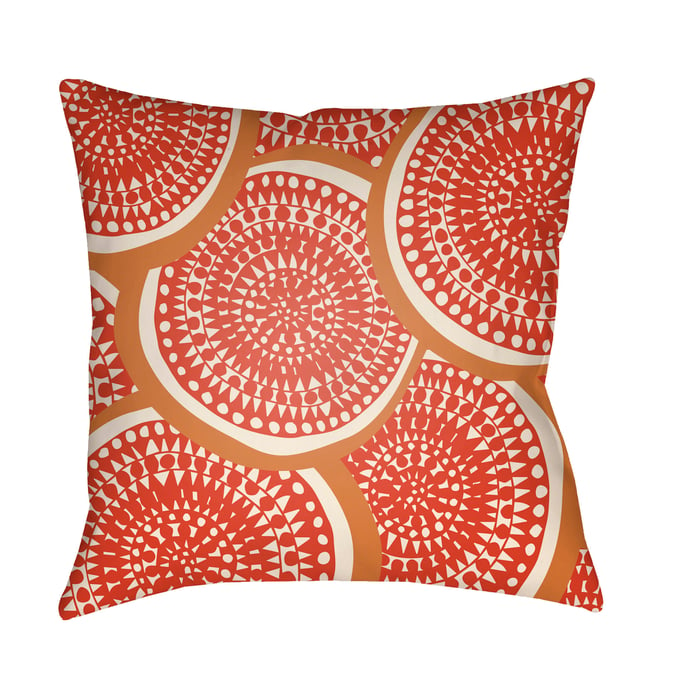 Livabliss Litchfield Red White Burnt Orange Floor Pillow Cover - 26x26 LTCH1375-2626