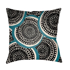 Livabliss Litchfield Light Grey Jet Black Onyx Beetle Blue Accent Pillow Co...